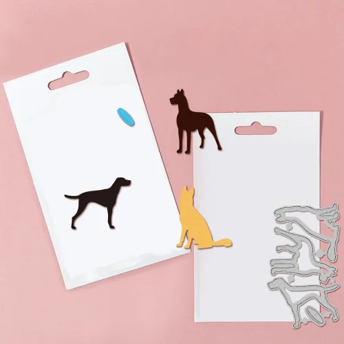 Miniatura 3 de GLOBLELAND Troqueles de corte para perros para hacer tarjetas, troqueles de corte para cachorros para manualidades, álbumes de recortes, diario
