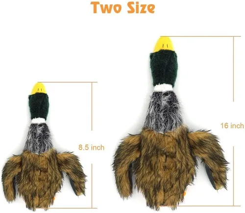 Miniatura 2 de JKW Peluche y peluche de pato mallardo, juguetes chirriantes para perros medianos y grandes, 16 pulgadas, 1 paquete