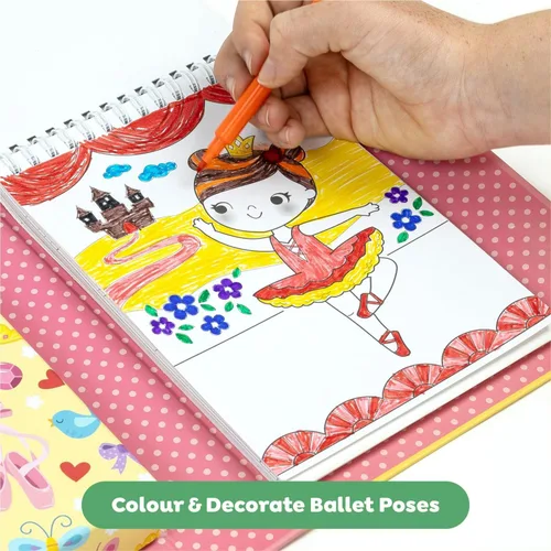 Miniatura 7 de Schylling Tiger Tribe Ballet - Juego de colorear - Kit de arte de viaje para llevar - Todos los suministros incluidos - Fácil almacenamiento - A