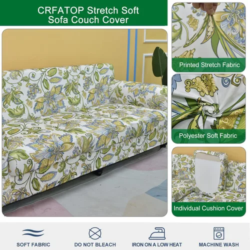 Miniatura 2 de CRFATOP Fundas de sofá de 4 piezas para sofás de 3 cojines, funda elástica con 3 fundas de cojín de asiento separadas, protector de muebles lavable
