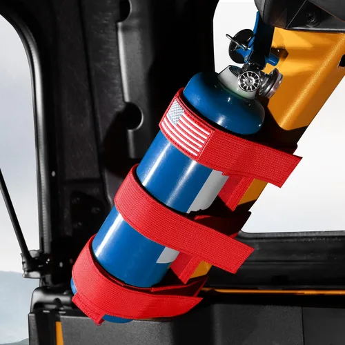 Miniatura 5 de Jimen Soporte para extintor de incendios Bronco, paquete de 2 correas de montaje para extintor de incendios de barra antivuelco compatibles con Ford