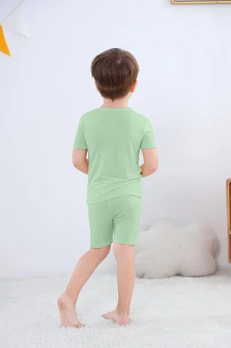 Miniatura 7 de GUISBY Pijama corto suave de rayón para bebés, niños y niñas, conjunto de 2 piezas