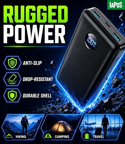 Miniatura 6 de Cargador portátil de batería de 60,000 mAh, cargador de teléfono de carga rápida de 22.5 W, cable USB-C/iOS/Micro-USB, Powerbank para iPhone 17 16