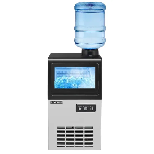 Miniatura 11 de ROVSUN Máquina de hielo comercial 70LBS/24H con 2 entradas de agua, máquina de hielo de acero inoxidable para encimera e independiente para Negro