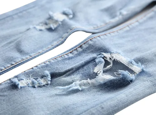 Miniatura 4 de Fredd Marshall - Pantalones de mezclilla ajustados para hombres, son elásticos y de diseño rasgado