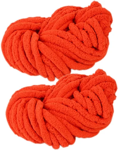 Miniatura 8 de 2 madejas de hilo de felpilla grueso para manta, súper suave, grueso, esponjoso, jumbo, grueso, estilo chenilla, hilo de poliéster de punto