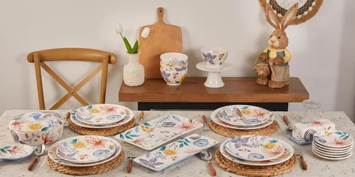 Miniatura 8 de Bico Blossom Symphony - Calentador de tortillas de cerámica, porta tortillas de 8.9 pulgadas con tapa para tacos, panqueques para noche mexicana