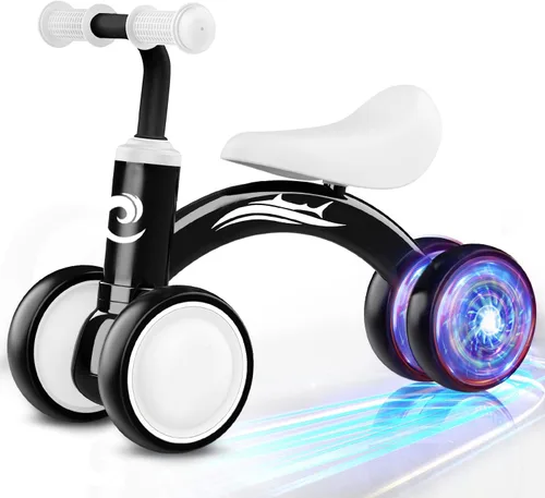 Gamfeiny Colorful Lighting Baby Balance Bike Toys for 1 Year Old Boy Girl Gifts, 10-36 Month Toddler Balance Bike, No Pedal 4 Silence Wheels & Soft