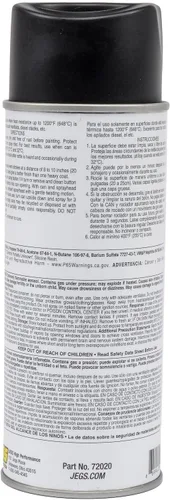 Miniatura 2 de JEGS Pintura negra resistente a altas temperaturas 12 oz. Spray en aerosol Resiste el calor hasta 1200 grados F Curado con calor a 400 grados