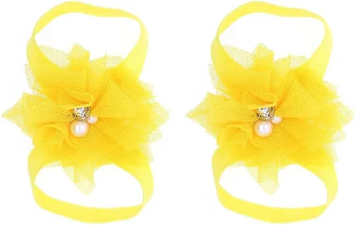 Miniatura 9 de Eforcase 12 pares de sandalias descalzas para bebé y niña, sandalias descalzas de flores para bebés recién nacidos, niñas pequeñas