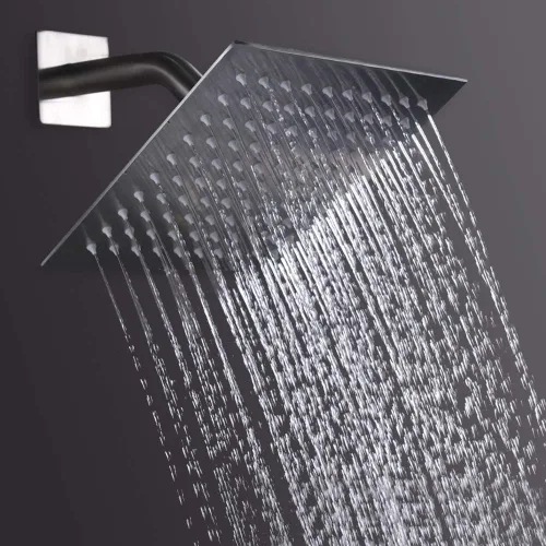 Miniatura 6 de Nearmoon - Cabezal de regadera de lluvia de alta presión, diseño cuadrado, acero inoxidable, que potencia la presión máxima, experiencia de baño