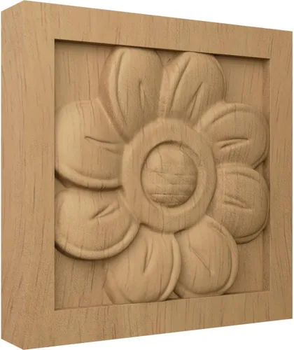 Miniatura 2 de Ekena Millwork ROS03X03X00SFCH Roseta cuadrada pequeña de girasol, 3 pulgadas de ancho x 3 pulgadas de alto x 5/8 pulgadas de largo, cereza