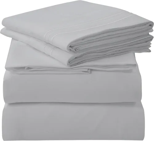 Miniatura 22 de ROYALE LINENS Juego de 4 sábanas King - Ropa de cama de microfibra cepillada suave de 1800 hilos - 1 sábana ajustada y 1 sábana lisa, 2 fundas