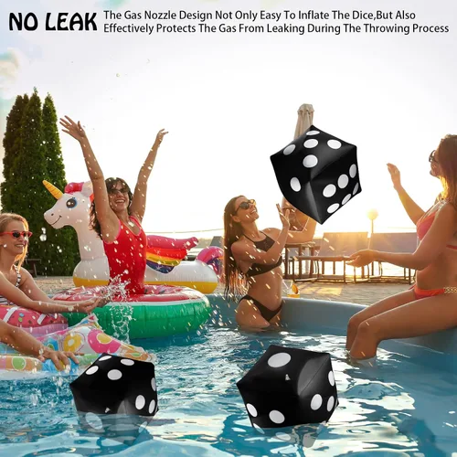 Miniatura 6 de Paquete de 3 dados inflables grandes jumbo gigantes para interiores y exteriores, juego de mesa Ludo, artículo para fiestas en la piscina