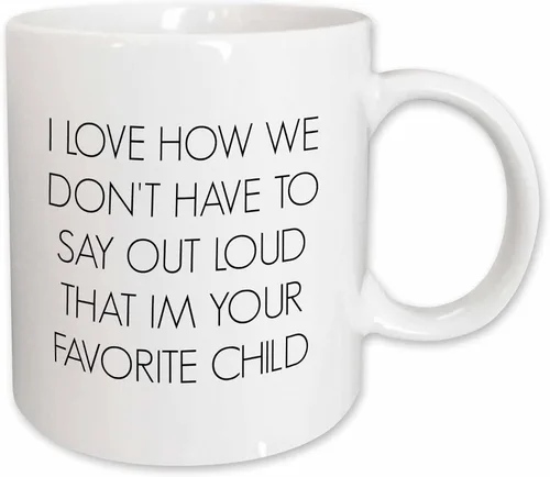 Miniatura 12 de 3dRose I Love How We Don't Have to Say Out Loud I'm Your Favorite Child - Taza de dos tonos, 11 onzas, color negro