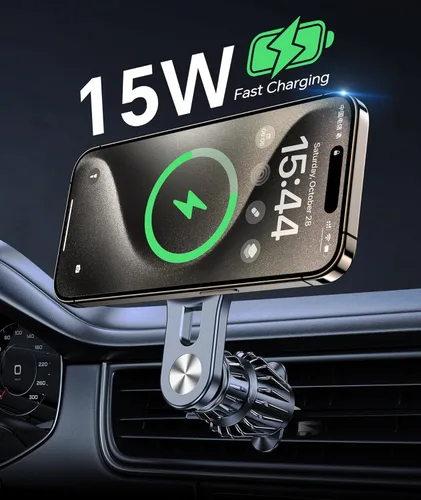 Miniatura 4 de Cargador de coche Magsafe de 15 W con brazo largo: cargador magnético inalámbrico para coche, accesorios para automóvil, soporte de montaje de coche