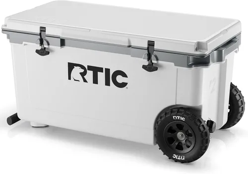RTIC Enfriador de ruedas ultraligero de 72 cuartos de galón, con aislamiento duro, portátil, para playa, bebidas, bebidas, campamento, picnic,