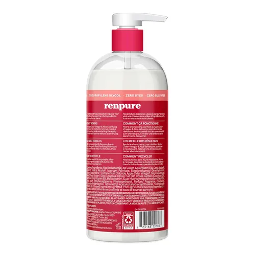 Miniatura 2 de RENPURE Vinagre de sidra de manzana y acondicionador de aloe, a base de plantas, aclara, elimina los residuos y nutre para un cabello brillante