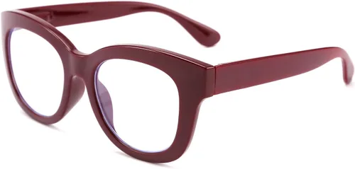 FEISEDY Anteojos de lectura retro de marco cuadrado grueso con lentes de bloqueo de luz azul antideslumbrantes para fatiga ocular digital B2534