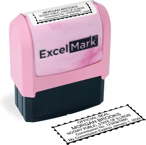 Miniatura 44 de ExcelMark Sello Notarial para los 50 Estados - Sello Oficial del Estado - Texas Negro