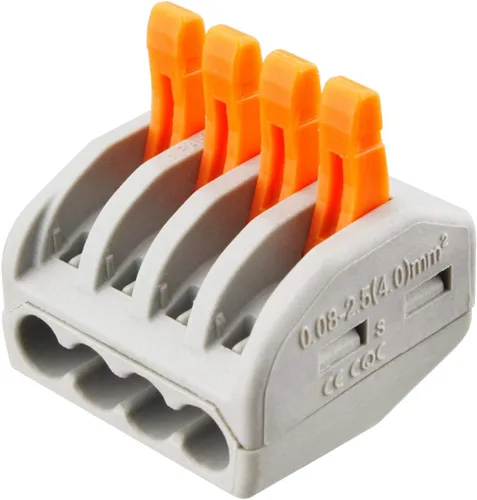 Miniatura 4 de 50 conectores de palanca, tuercas de combinación de 2 conductores, conectores de cable compactos, terminal de conexión rápida 28-12 AWG adecuado