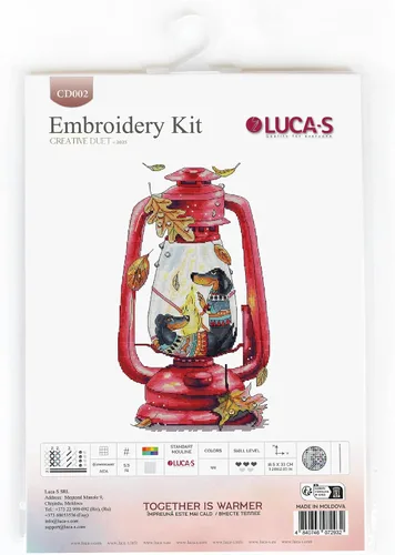 Miniatura 6 de Luca-S Kit de punto de cruz Together is Warmer, juego de bordado de costura, kit de punto de cruz para adultos