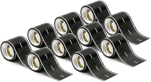 Miniatura 14 de PlayTape Cinta de carretera para autos de juguete, se adhiere a superficies planas, sin residuos; 2 pulgadas de ancho x 30 pies de carretera