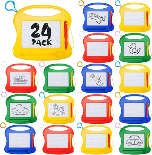 Tinlade Paquete de 24 Mini Pizarras Magnéticas de Dibujo para Niños, Boceto Pequeño Borrable, Bloc de Escritura Juguete de Pintura a Granel Favor de