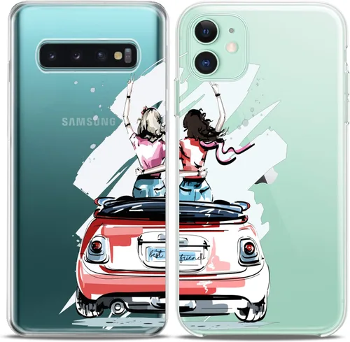 Miniatura 2 de Fundas a juego para parejas compatibles con iPhone 16 15 14 13 12 11 Pro Max Mini Xs X 6s 8 Plus 7+ Xr 10 SE 5 Best Friend Girly Traveling - Funda