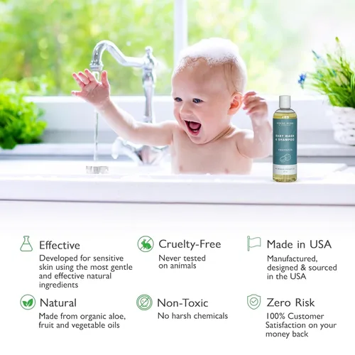 Miniatura 5 de SoCal Suds & Company Champú orgánico para bebés y gel de baño - Jabón de Castilla 2 en 1, hipoalergénico, piel sensible, jabón natural, champú