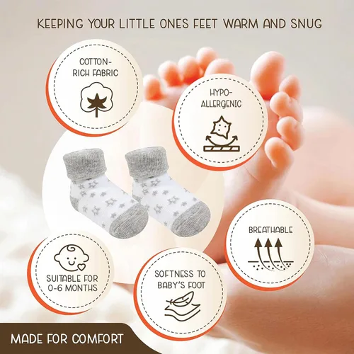 Miniatura 2 de Calcetines para bebé recién nacido, 12 pares (0-6 meses), zapatos suaves y acogedores para bebé, calcetines cálidos de primera calidad, regalo