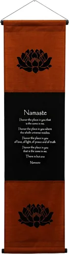 Miniatura 7 de G6 Collection Decoración inspiradora de pared Namaste, arte de pancarta inspiradora con cita inspiradora, pergamino para colgar en la pared, mensaje