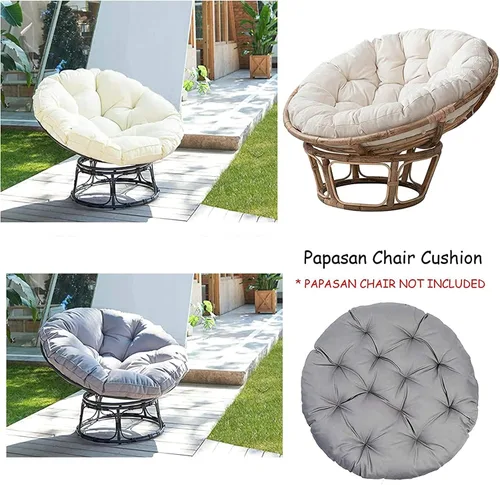 Miniatura 2 de Papasan - Cojines redondos para silla, cojines para asiento de nido de huevos, suave y grueso, impermeable, para muebles de interior y exterior