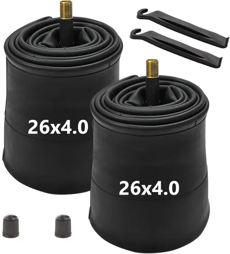 2 Pcs 20' 26' 20X4.0/4.5/3.5 26X4.0/4.5/3.5 Fat Bike Tube with AV Schrader Valve 2 Tire Levers 20x3.5 20x4.0 20x4.5 26x4.0 26x4.5 EBike Electric