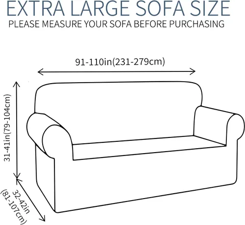 Miniatura 6 de JIVINER - Fundas de sofá de alta elasticidad para sofá de 3 cojines, funda de sofá extra grande de 1 pieza con parte inferior elástica