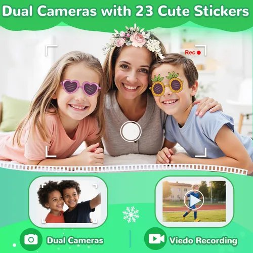 Miniatura 3 de Lapare Juguete de teléfono inteligente para niños, pantalla táctil de 2.8 pulgadas con doble cámara, juego, reproductor de música y más aplicación