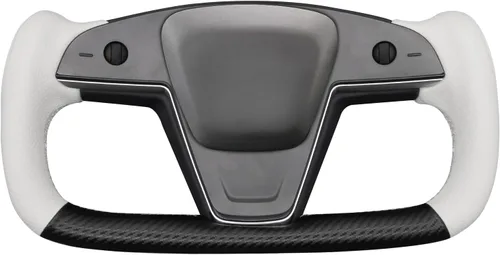 Miniatura 26 de MEWANT Funda para volante de automóvil de piel sintética cosida a mano para Tesla Yoke Model S Plaid 2021-2023/Model X 2021-2023, accesorios