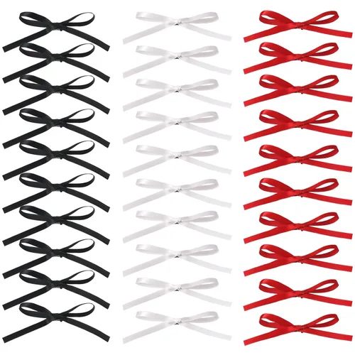 Miniatura 8 de Pinzas para el cabello con lazo para mujeres, cintas para el pelo para mujeres y niñas, lazo de satén beige, bonitos clips de lazo pequeños