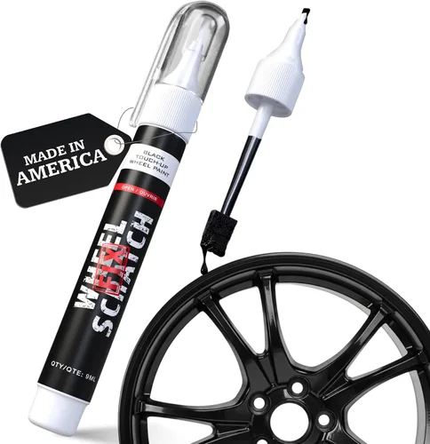 Miniatura 12 de Wheel Scratch Fix - Kit de retoque de llantas rápido y fácil, colores universales (negro (brillo))