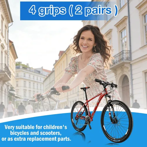 Miniatura 5 de 2 pares de puños/mangos para manillar de bicicleta con empuñaduras de hongo para bicicletas BMX/de carretera/de montaña