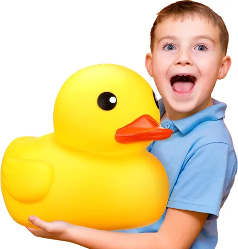 Leitee Pato de Goma Gigante Amarillo de 13" Enorme Grande Gigante Pato de Goma de Baño Divertido Fiesta de Revelación de Género Flotante Piscina
