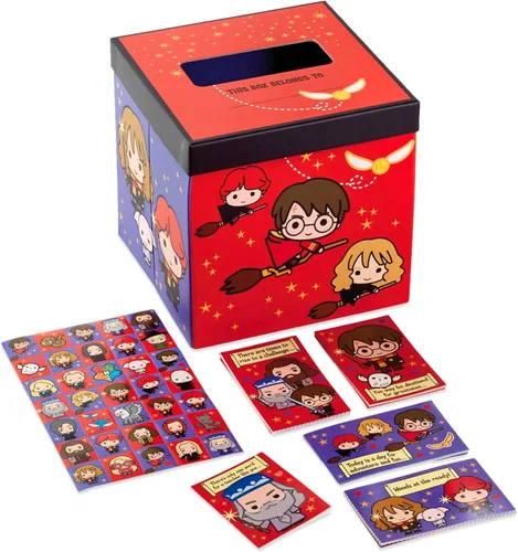 Miniatura 8 de Hallmark Tarjetas del día de San Valentín y buzón para intercambio de aula escolar, corazones de garabatos