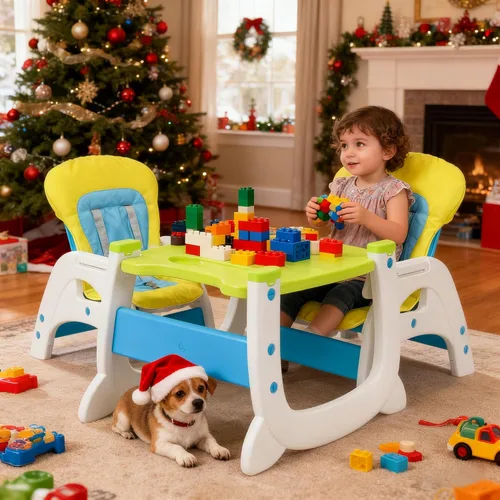 Miniatura 9 de Trona de bebé, Trona 3 en 1 para bebés y niños pequeños, Trona convertible para niños pequeños, Trona ajustable para alimentación infantil para niño