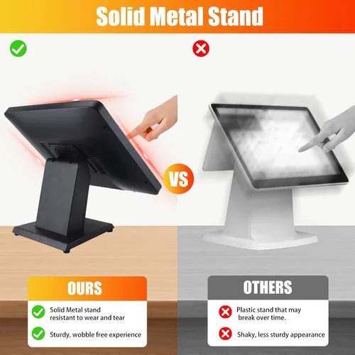 Miniatura 3 de Angel POS Monitor multi-táctil retroiluminado capacitivo LED de 17 pulgadas, pantalla táctil plana verdadera del diseño sin fisuras, VGA