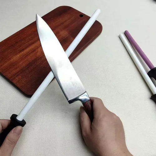 Miniatura 6 de Varilla de afilar de acero de 8 pulgadas, varilla profesional para afilar cuchillos, varilla afiladora de cuchillos para cuchillo de cocina y tijeras