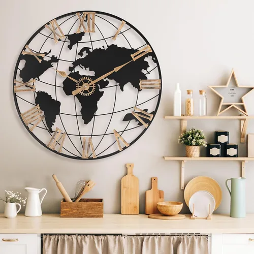 Miniatura 4 de Pytha Sight - Reloj de pared grande de 24 pulgadas, decorativo y moderno, para decoración de sala de estar, gran reloj de pared decorativo y Oro