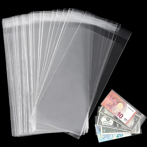 Uncle Paul Soporte de dinero de papel transparente 18.5x9CM/7.2x3.5IN - Fundas para moneda Funda de dinero Material PP para