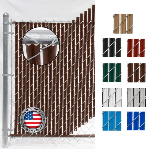 Listón Ondulado (9 Colores) Listón de Privacidad de Pared Simple con Bloqueo Inferior para Cerca de Eslabones de 4', 5', 6', 7' y 8' (4 pies, Marrón)