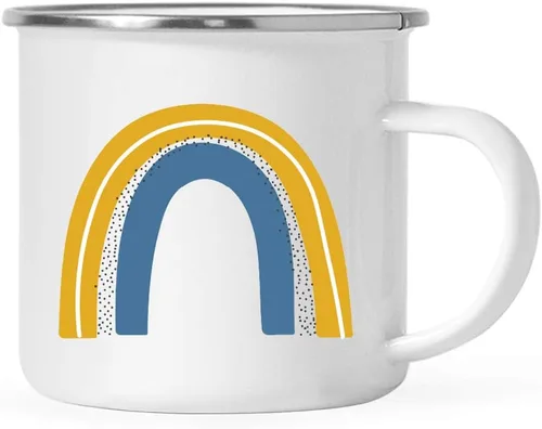 Miniatura 16 de Andaz Press Taza de chocolate caliente de acero inoxidable para niños, 11 onzas, perezoso arcoíris azul, paquete de 1, para niños, ideas