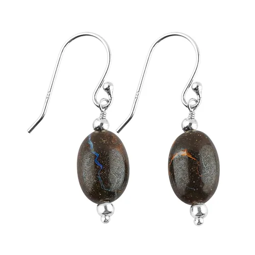 Miniatura 44 de Aretes de aro de cristal afganita natural Piedras afganas de alto grado Aretes chapados en plata Gota lisa Joyas de piedras preciosas hechas